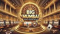 A professional and eye-catching thumbnail for a Big Mumbai Game blog. The image features a vibrant, high-tech background with golden and blue hues, showcasing a mobile smartphone displaying the Big Mumbai Game app interface. Bold, 3D text overlays prominently display "BIG MUMBAI GAME LOGIN" and "GET ₹1000 BONUS.